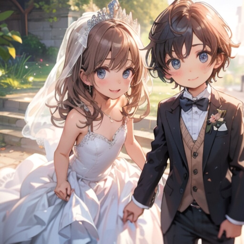 ちびっこの結婚式の練習