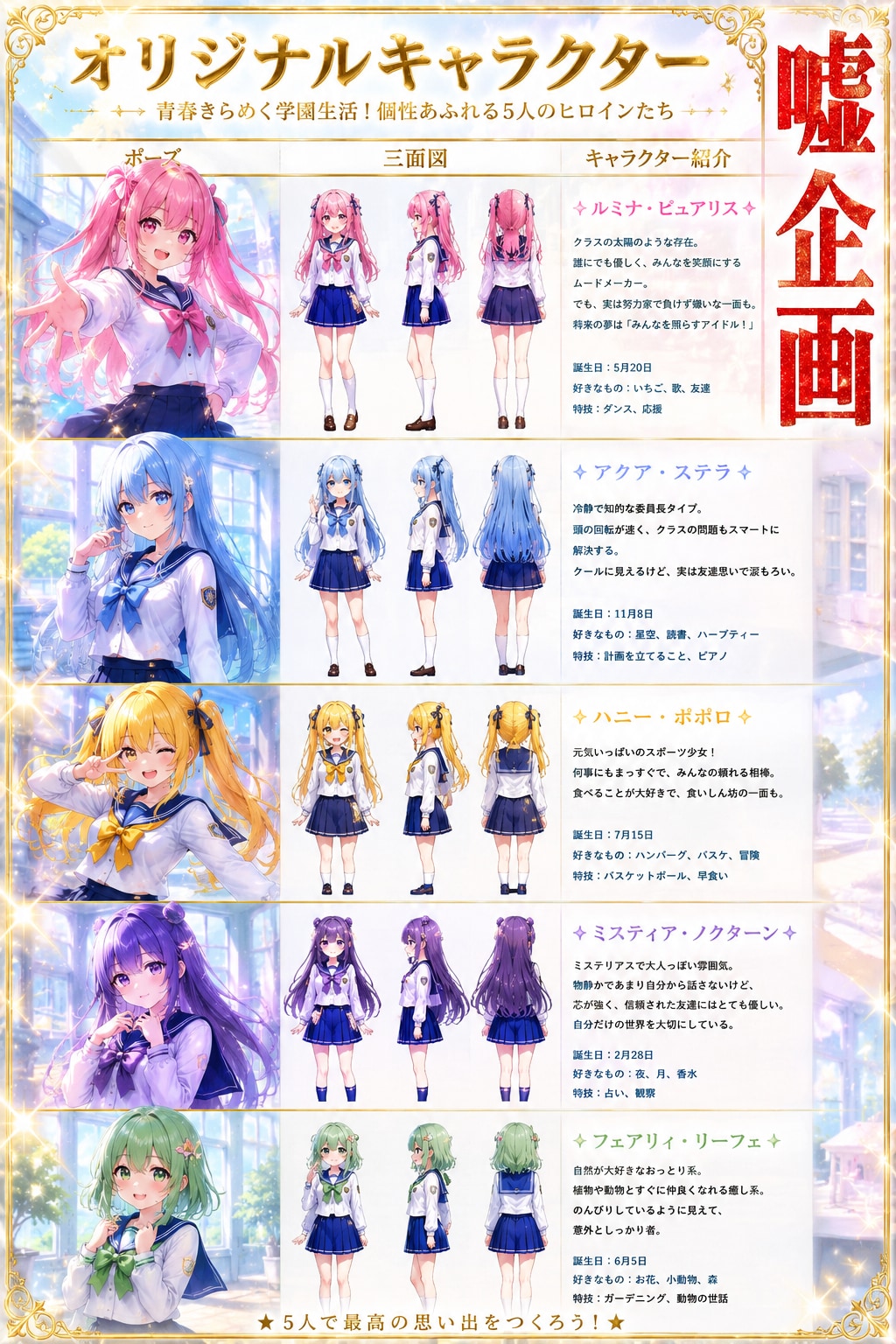 オリジナルキャラクター　セーラー服
