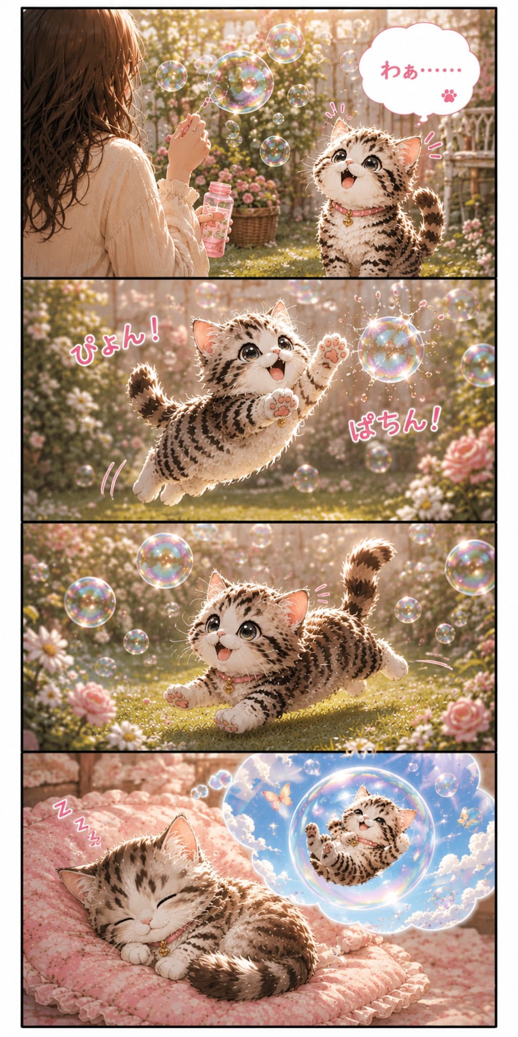 ねこさま、はじめてのシャボン玉🫧