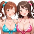 卯月と響子のビキニおっぱい 3枚目