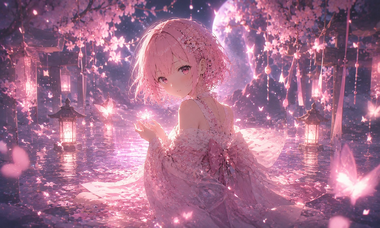 月が見守る花の聖域