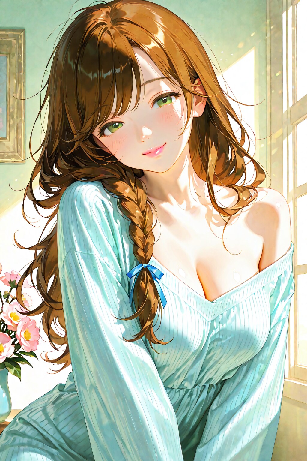 うふふ❤️おはよう❤️寝起きだからそんなに見られると恥ずかしいわ❤️