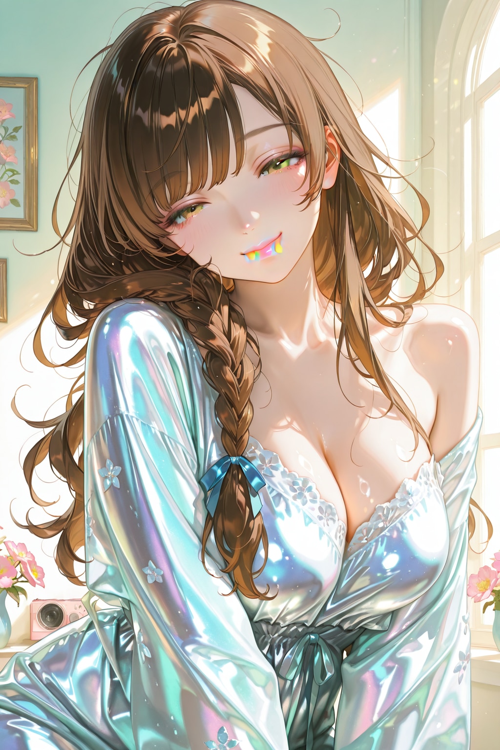 うふふ❤️おはよう❤️寝起きだからそんなに見られると恥ずかしいわ❤️