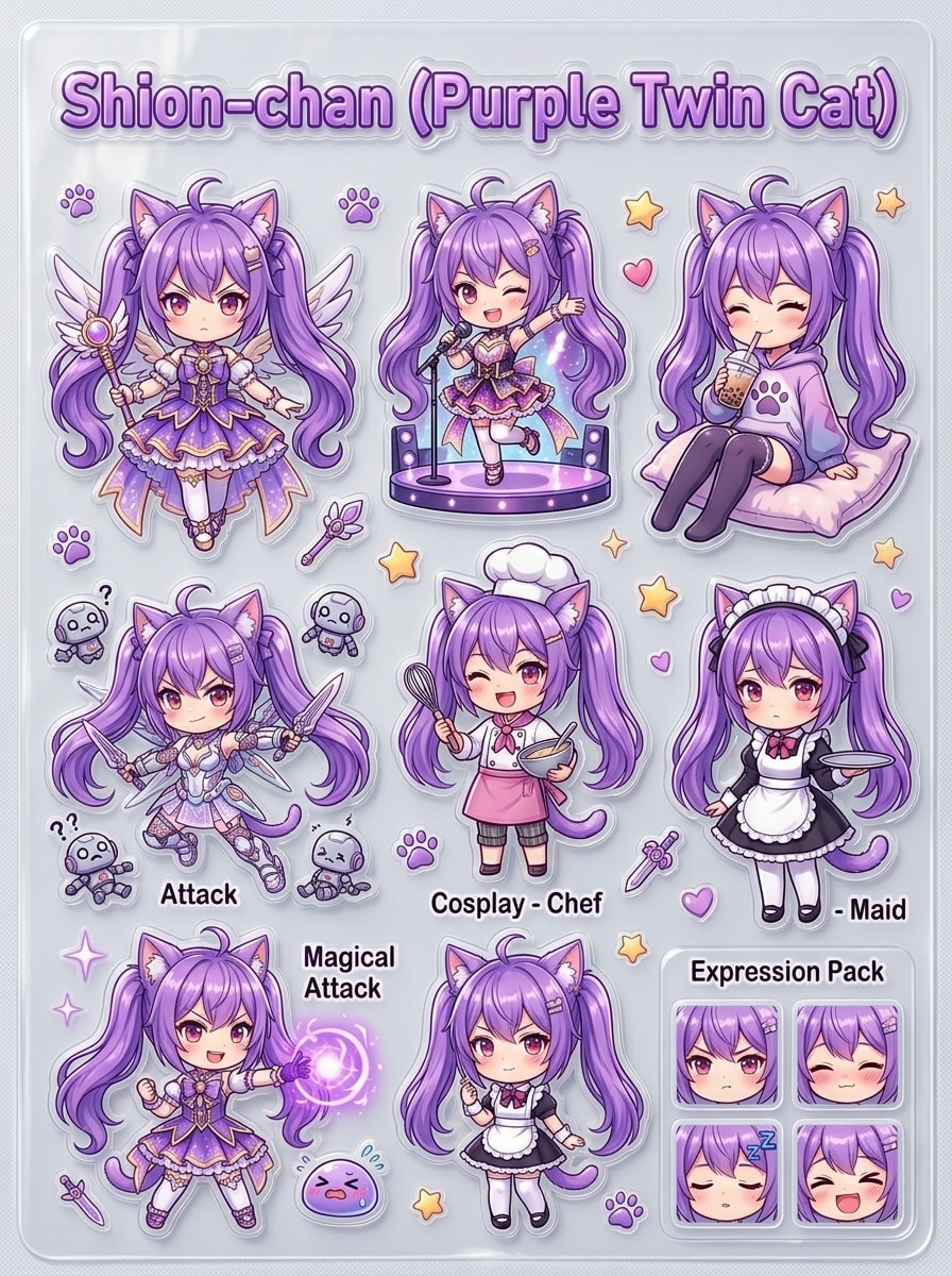 紫ツイにゃん | の人気AIイラスト・グラビア