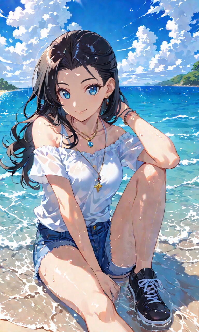 海と女性 | の人気AIイラスト・グラビア