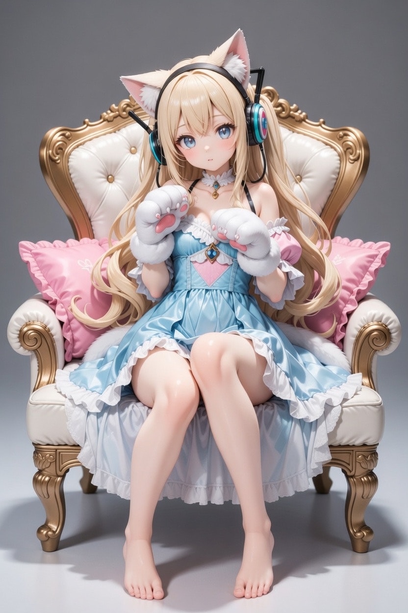 猫耳フィギュア　ガーリーコーデ | の人気AIイラスト・グラビア