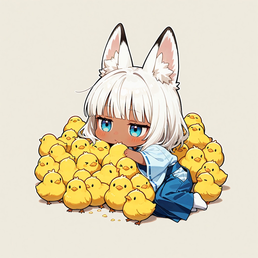 ひよこと白狐ちゃん