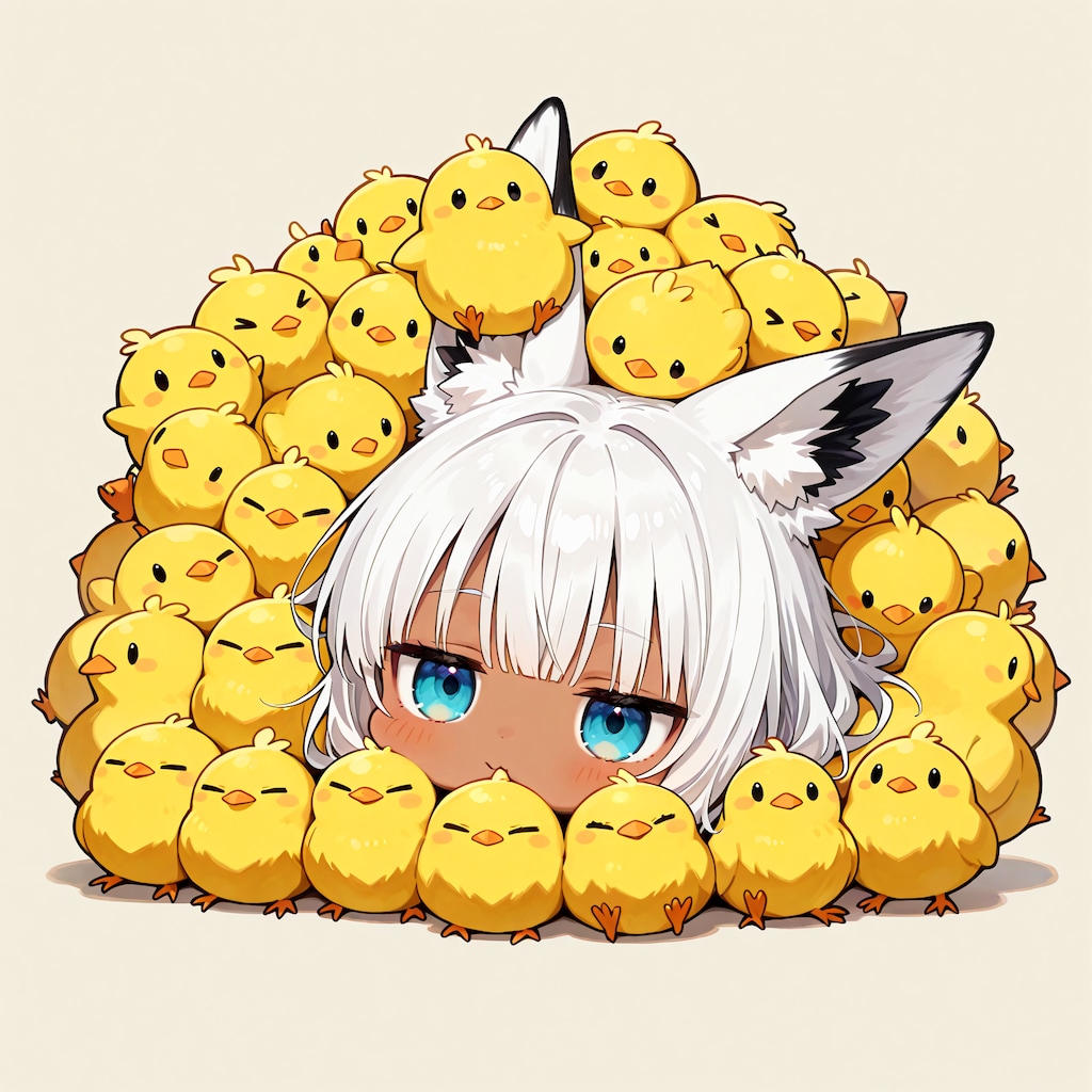 ひよこと白狐ちゃん