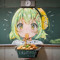 「コラ! 黒板から🍜を食べるんじゃあない!」 麺娘/ramen girls_5 3枚目
