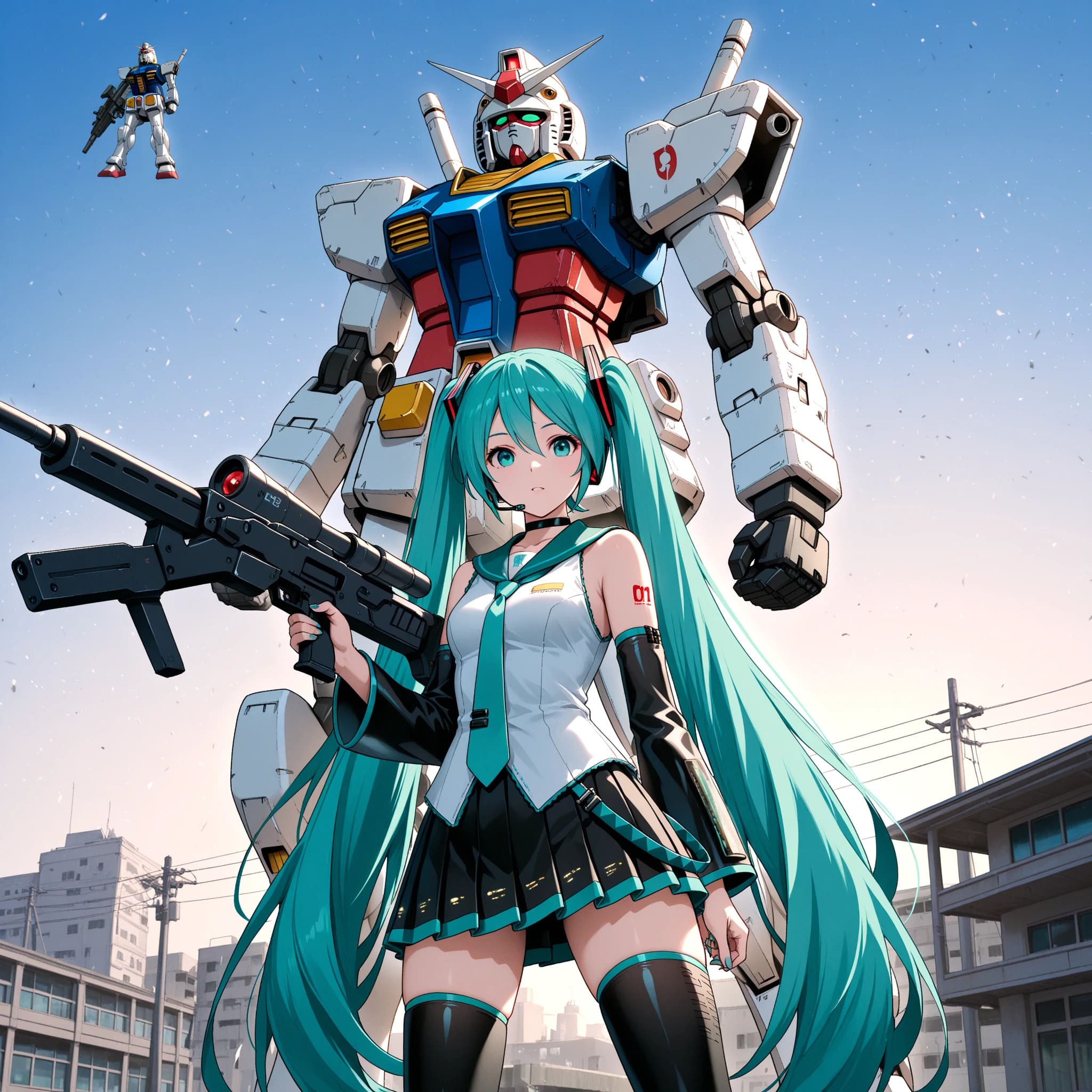 初音ミクとガンダム | の人気AIイラスト・グラビア