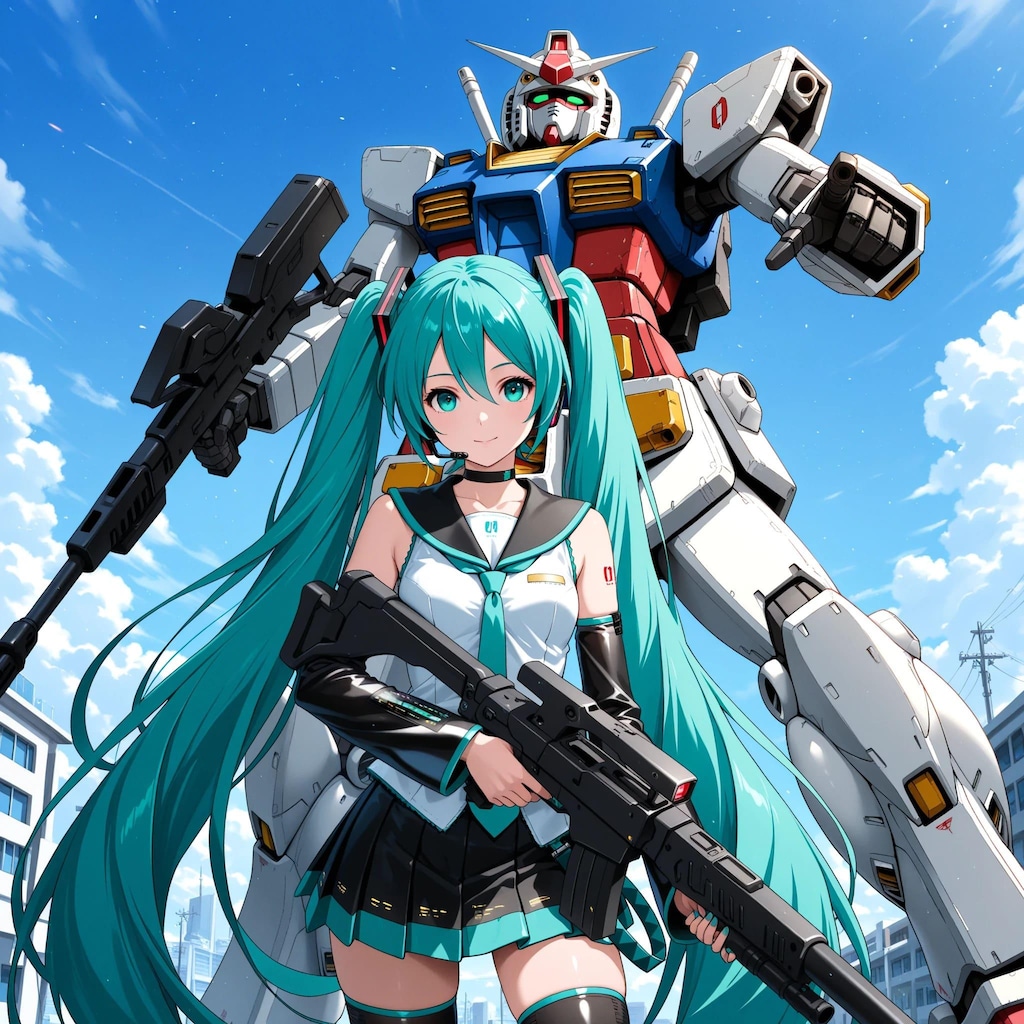 初音ミクとガンダム