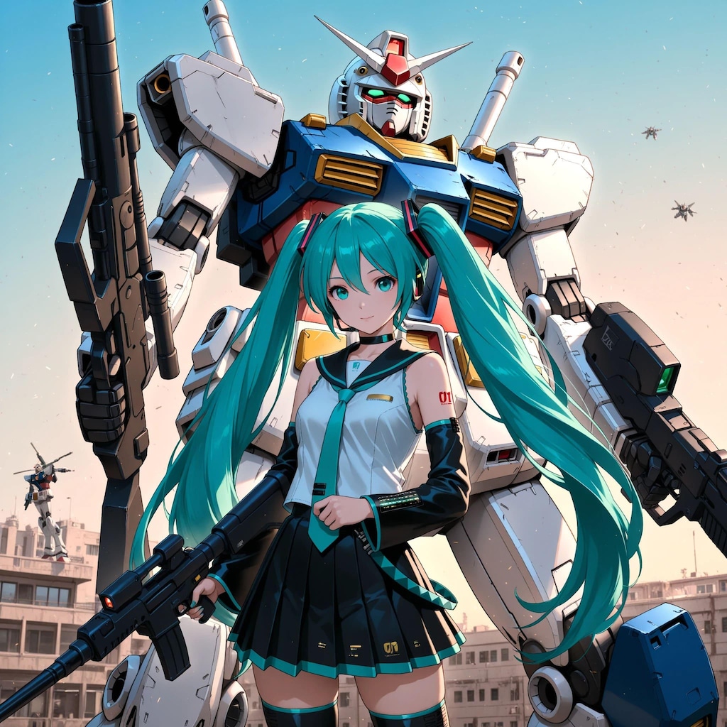初音ミクとガンダム