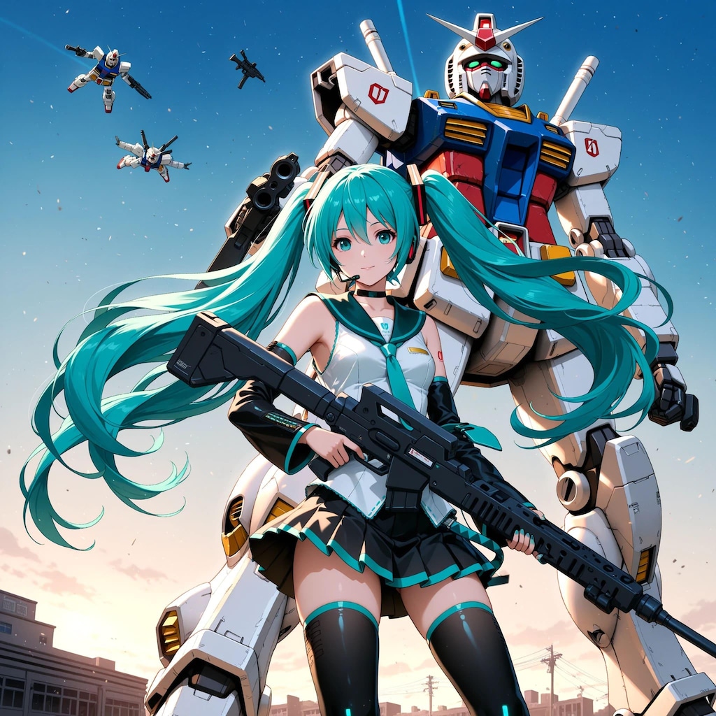 初音ミクとガンダム