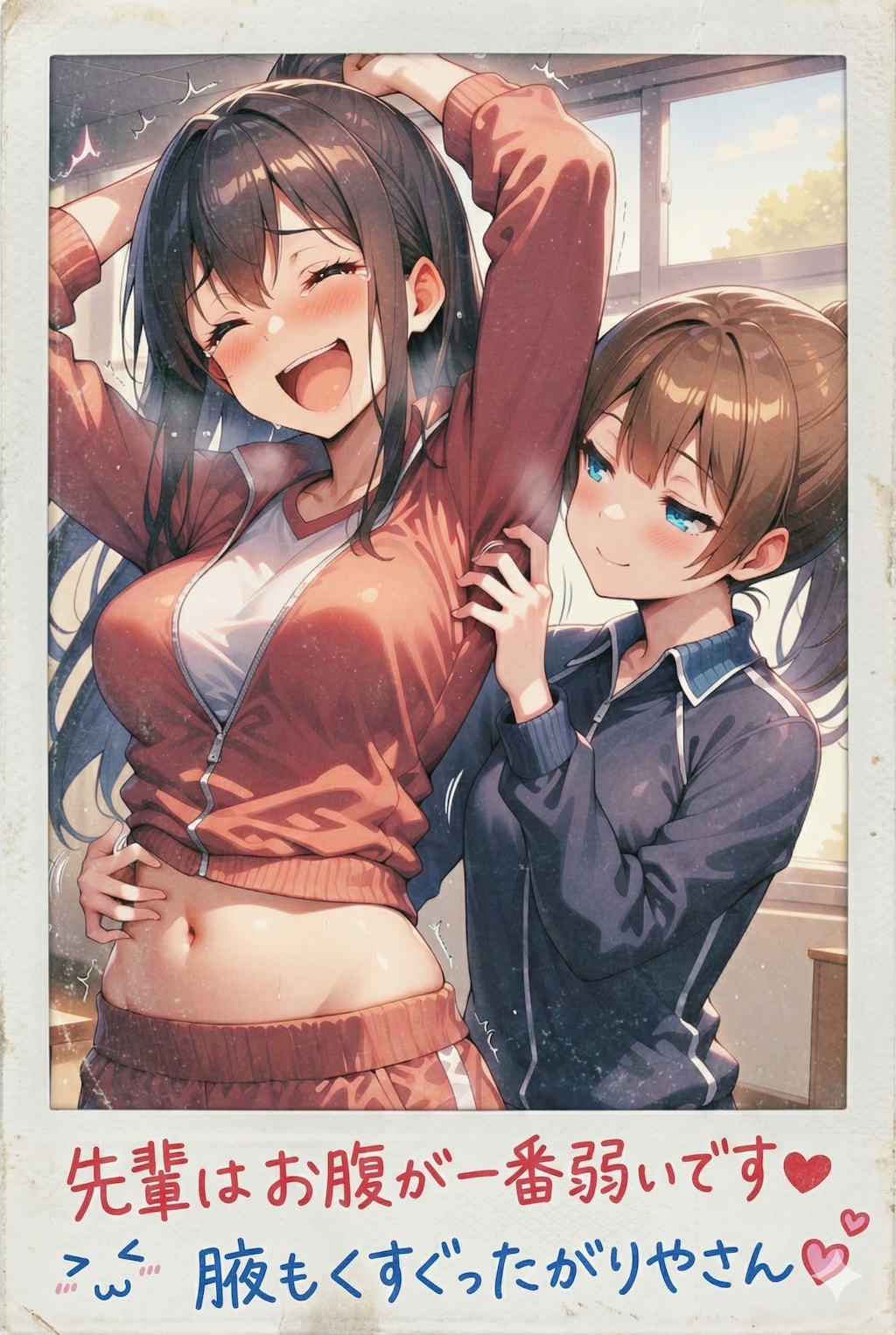 「先輩、チェキ出来ましたよ！ここにこうやってこう書いて…完成！」「な、何書いてるの？！それ絶対に誰にも見せたらダメだからね！」