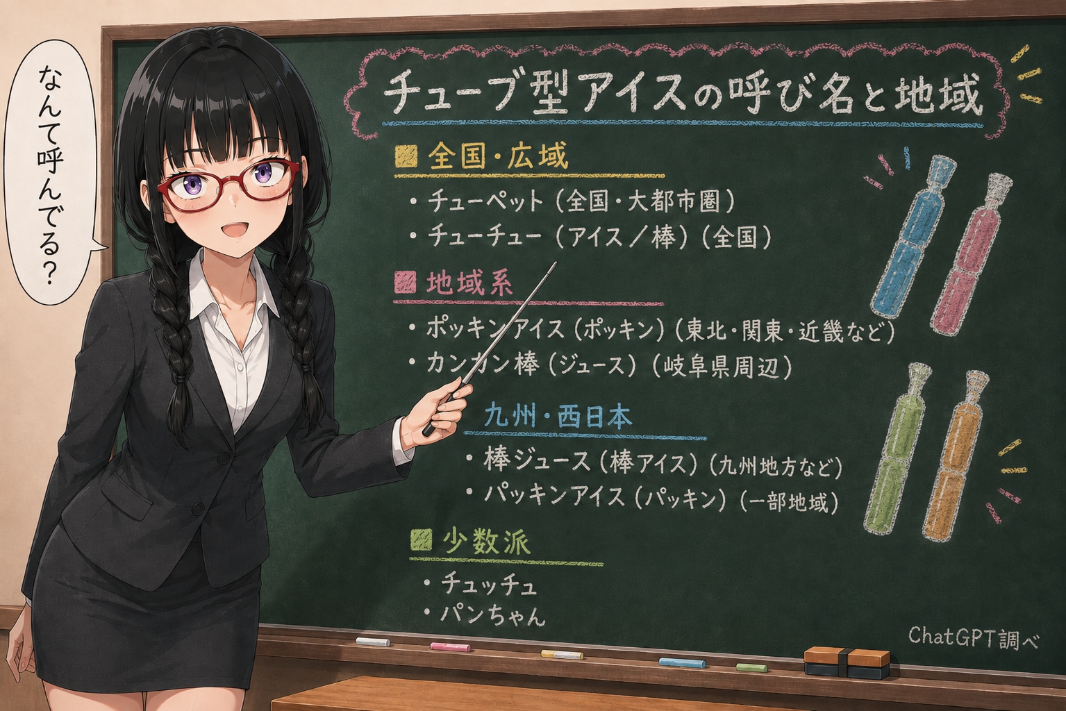 チューブ型アイスの呼び名 | の人気AIイラスト・グラビア