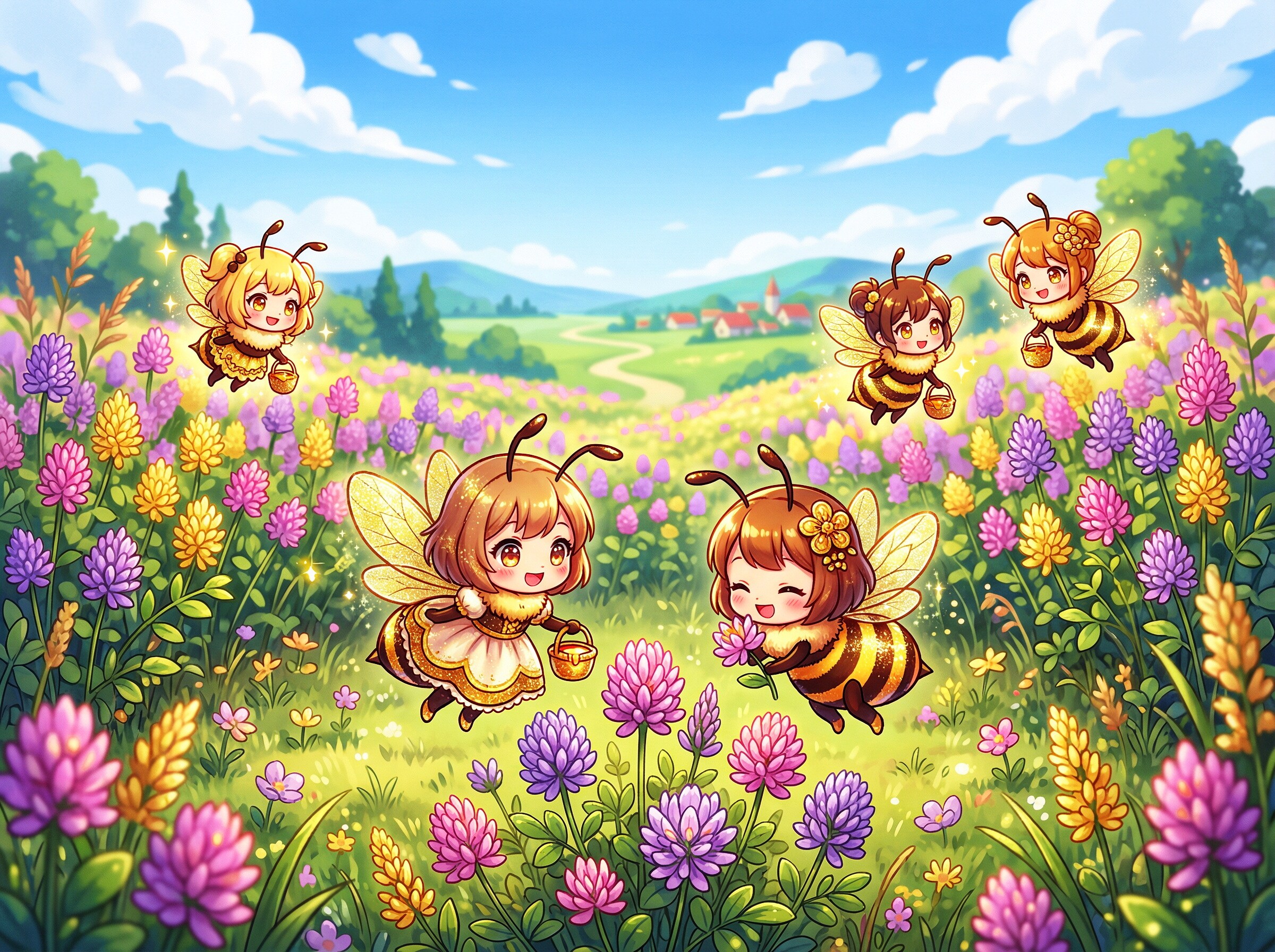 レンゲの蜂蜜 | の人気AIイラスト・グラビア
