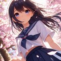 桜の花道（白シャツ） 4枚目
