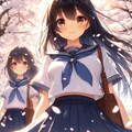桜の花道（白シャツ） 8枚目