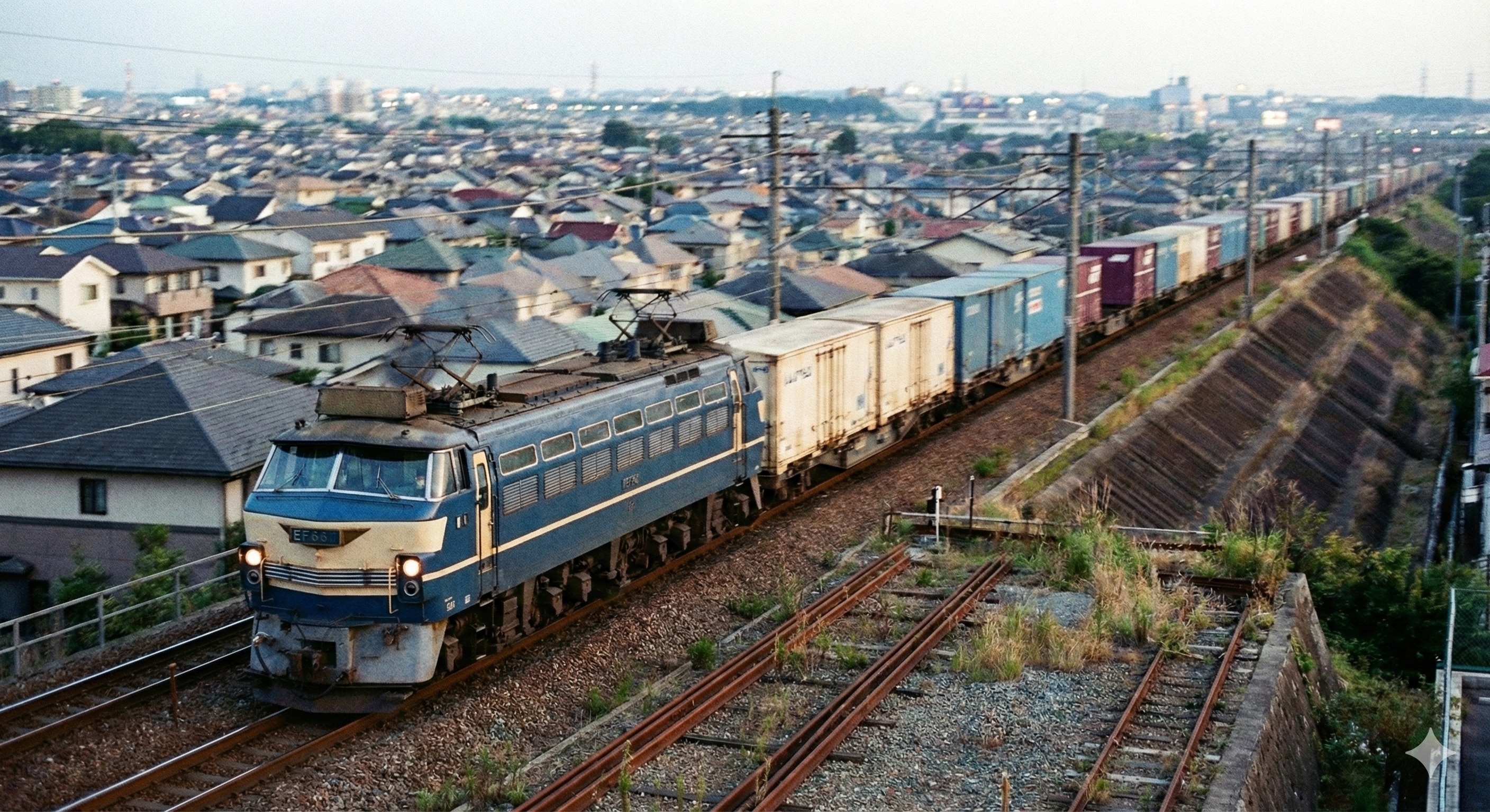 大量の貨物を牽引するEF66型27号機フレートライナー | の人気AIイラスト・グラビア