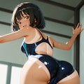 競泳水着の後ろ姿 3枚目