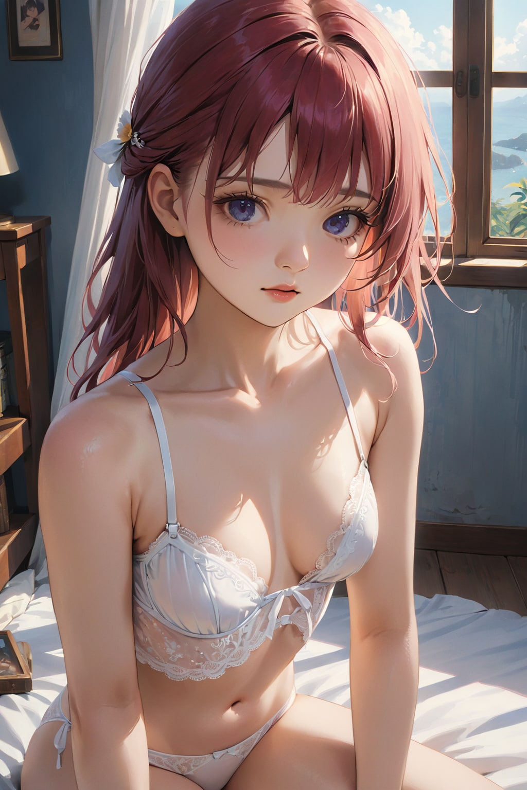 Lingerie　lace brassiere & shorts　EMERALD(real ver.)