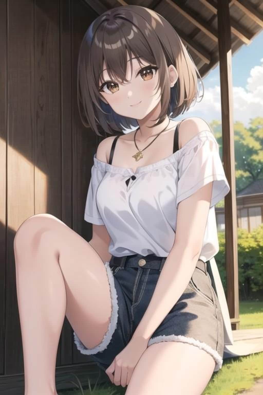 公園短髪娘