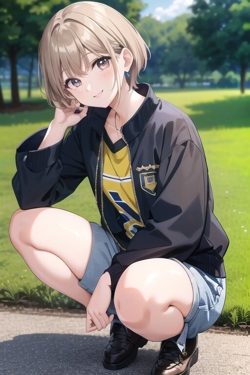 公園短髪娘 | の人気AIイラスト・グラビア
