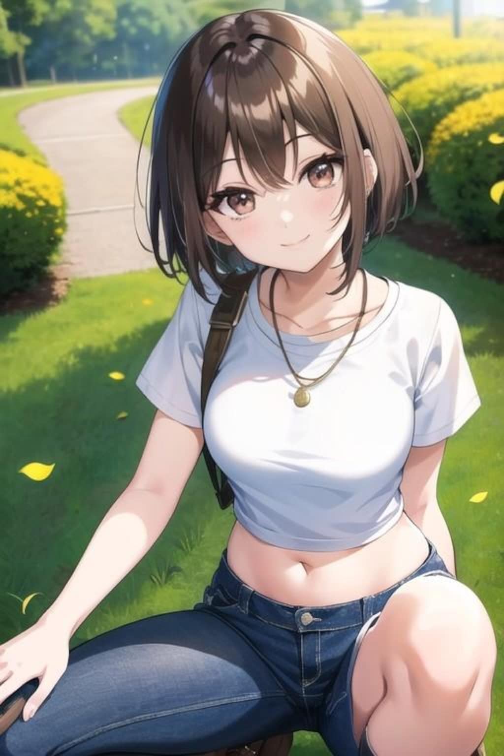 公園短髪娘