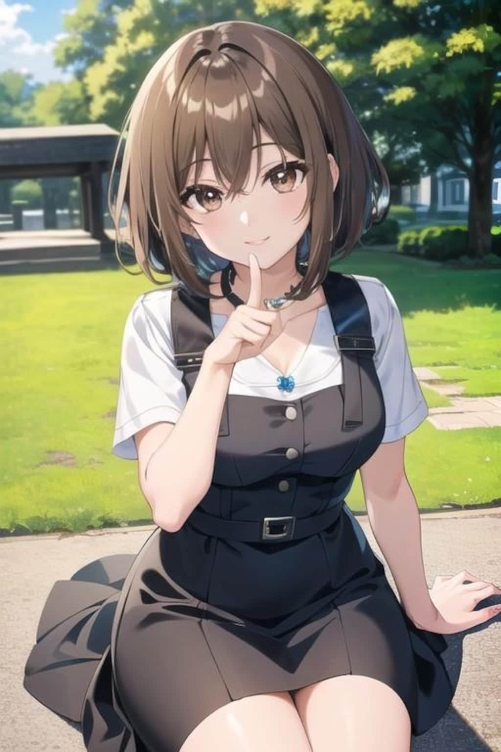 公園短髪娘