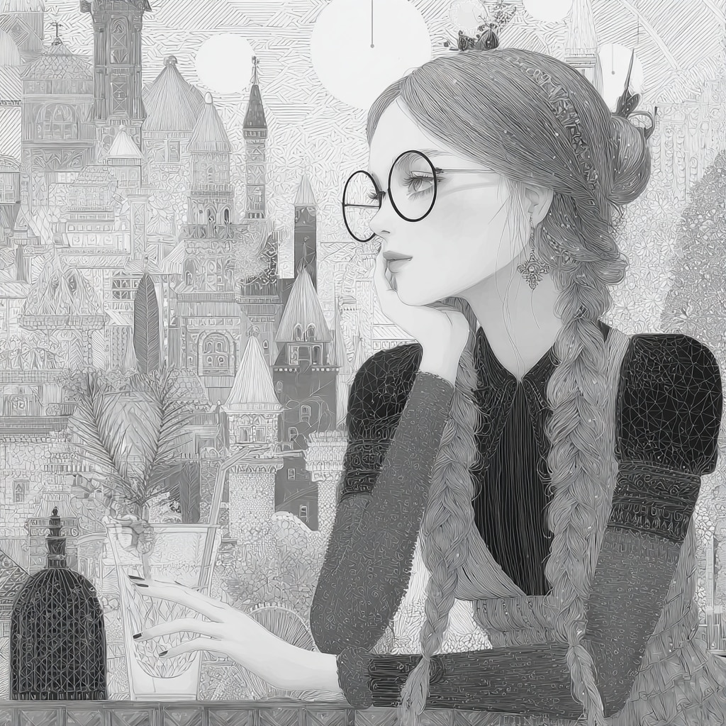 In a cafeteria 習作