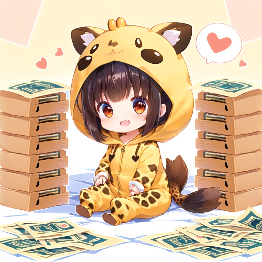 新紙幣発行をお祝いするキリン着ぐるみちび子ちゃん