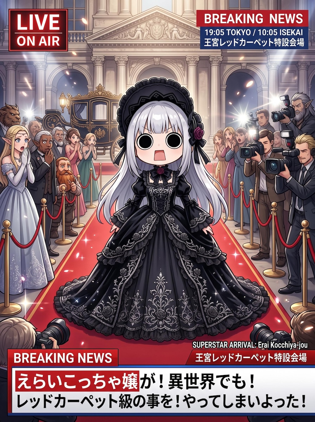 異世界でレッドカーペットを歩いてしまいよったえらいこっちゃ嬢