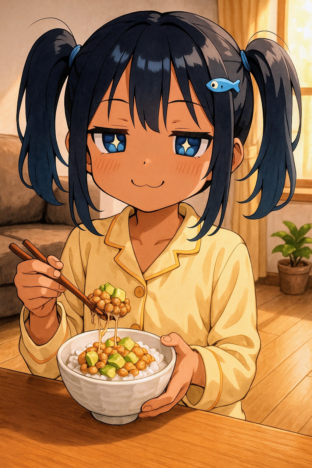 いろんな納豆ごはんを食べるこなつちゃん