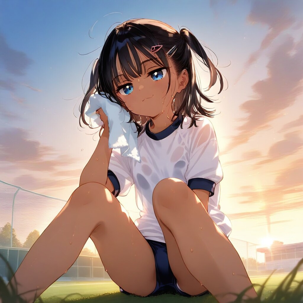部活終わりの夕暮れ