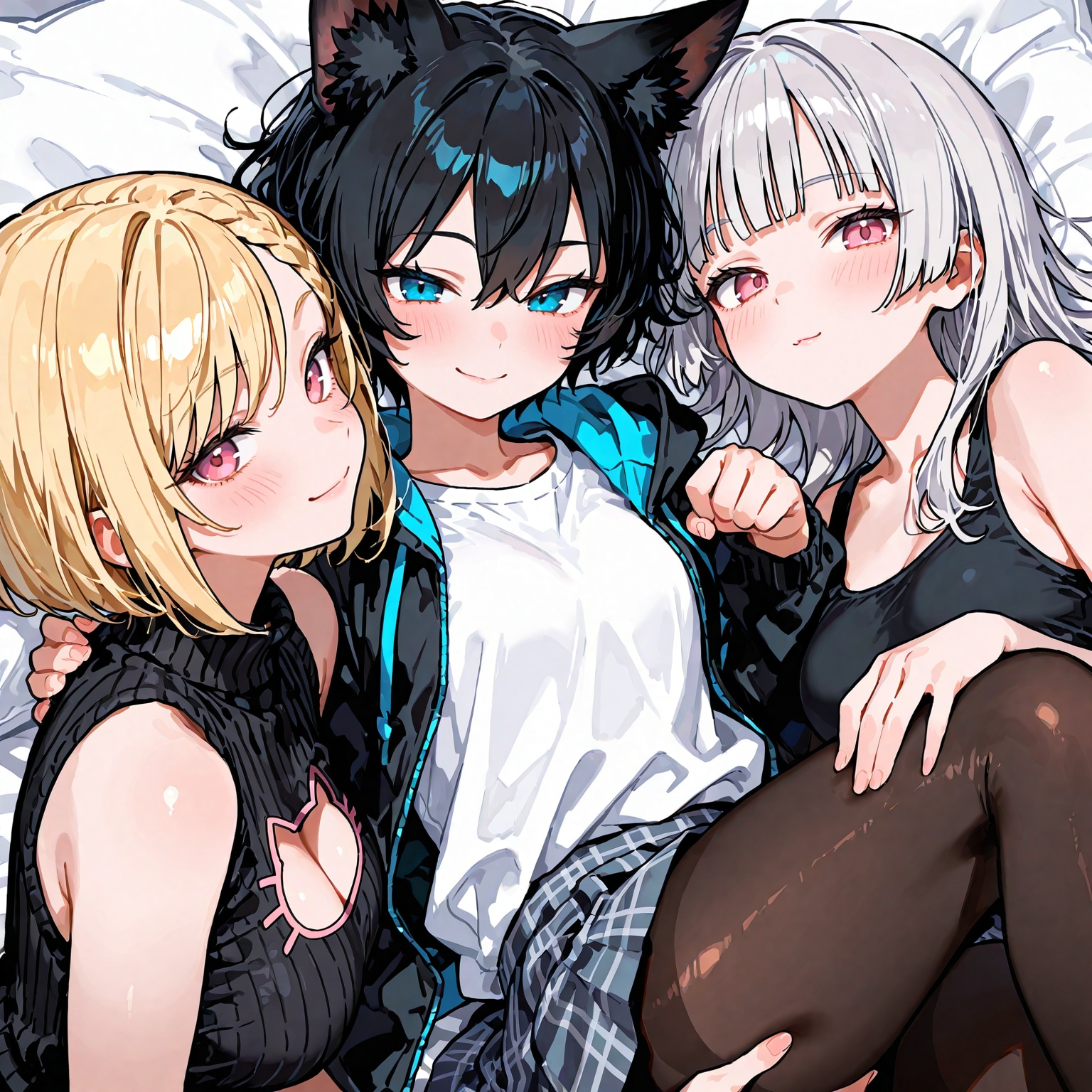 アイシャさんとリーシャさんに挟まる
