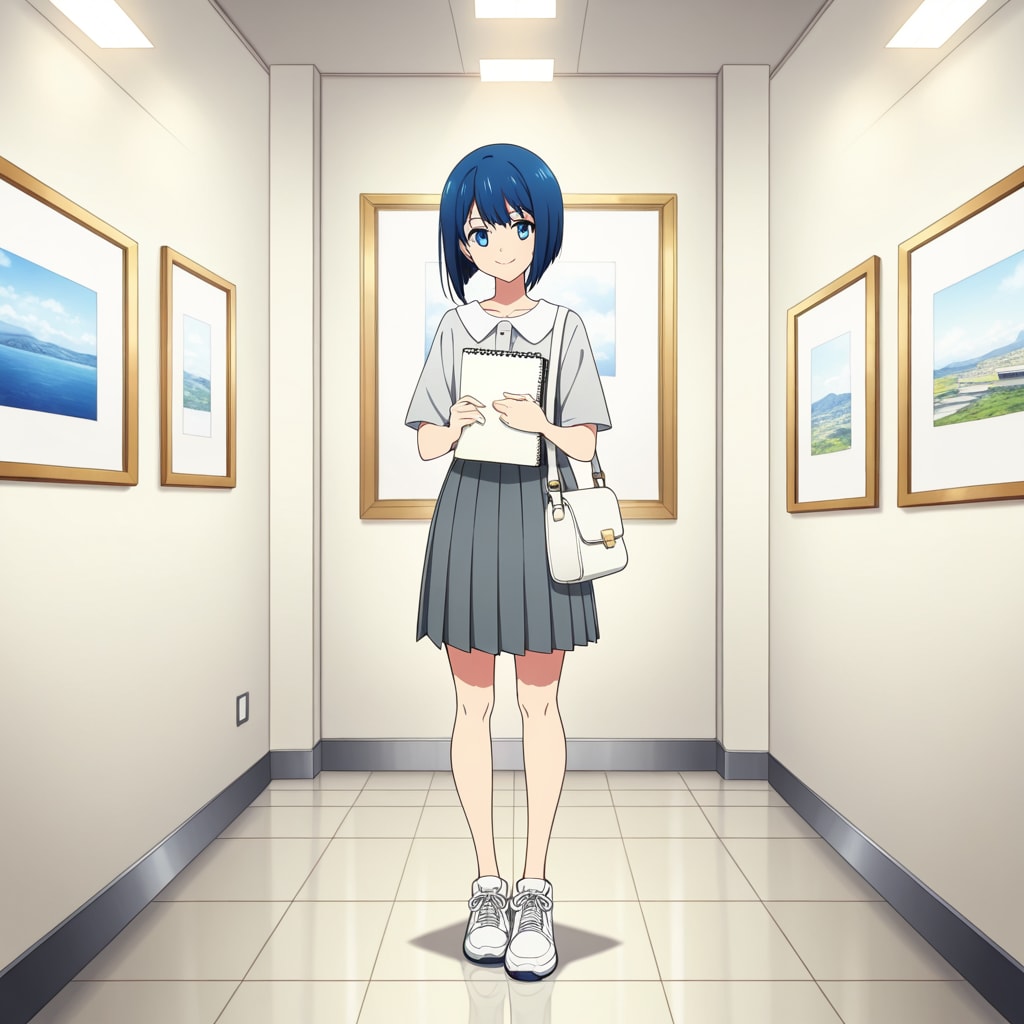 涼しい美術館で、名画と青い横顔