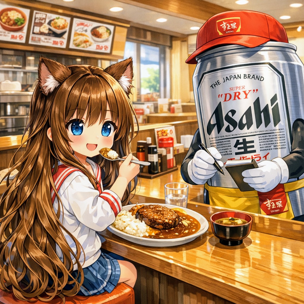 ハンバーグカレーを食べる小さな女の子 | の人気AIイラスト・グラビア