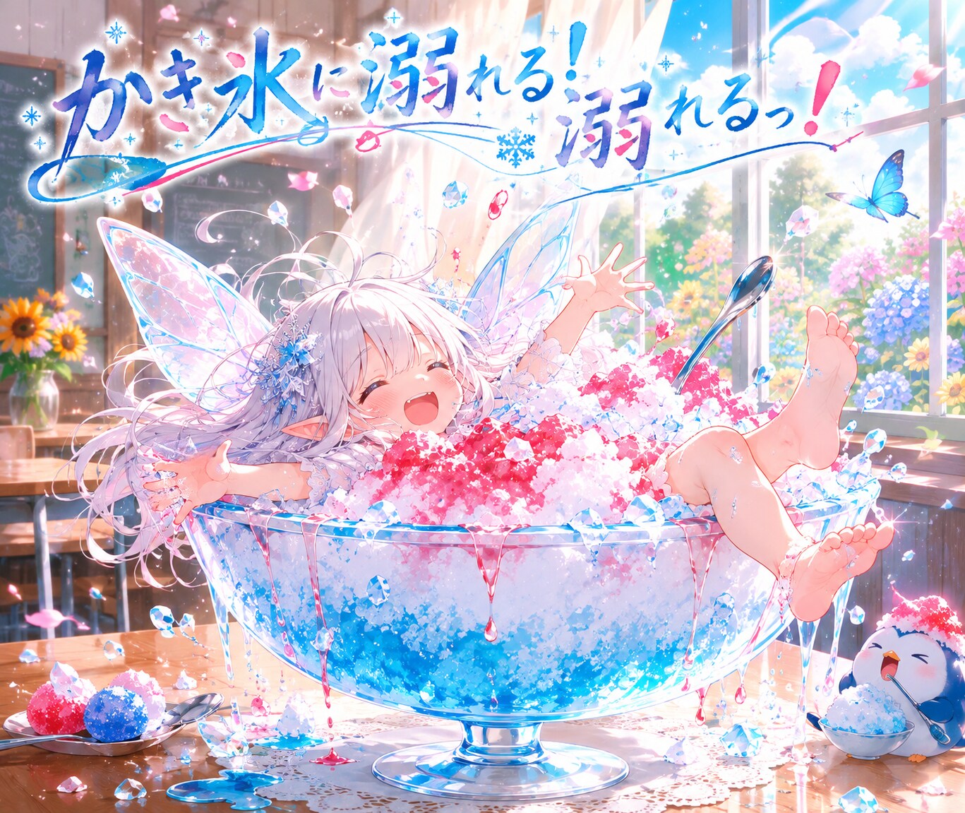 かき氷に溺れる！溺れるっ！ | の人気AIイラスト・グラビア