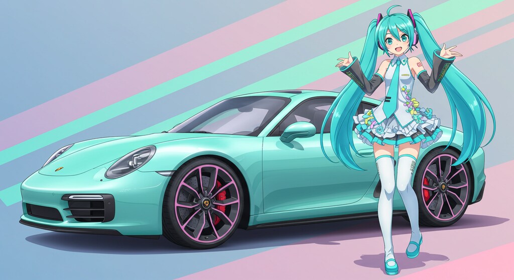 初音ミクとポルシェ