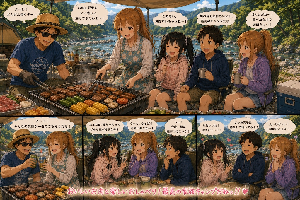 澪（みお）ちゃん家族　みんなで川にキャンプ