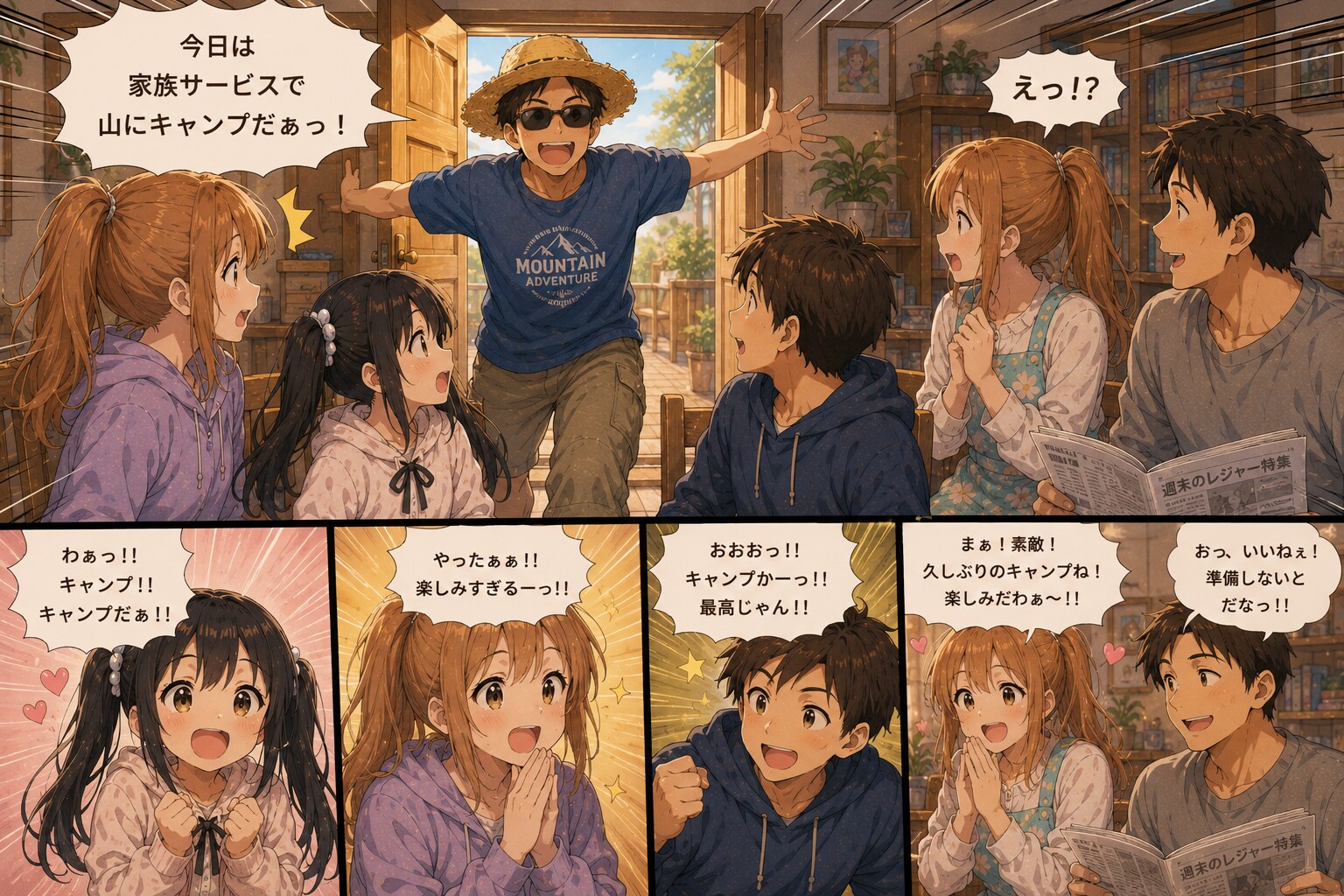 澪（みお）ちゃん家族　みんなで川にキャンプ