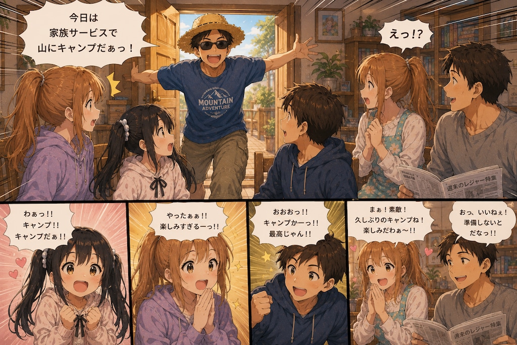 澪（みお）ちゃん家族　みんなで川にキャンプ