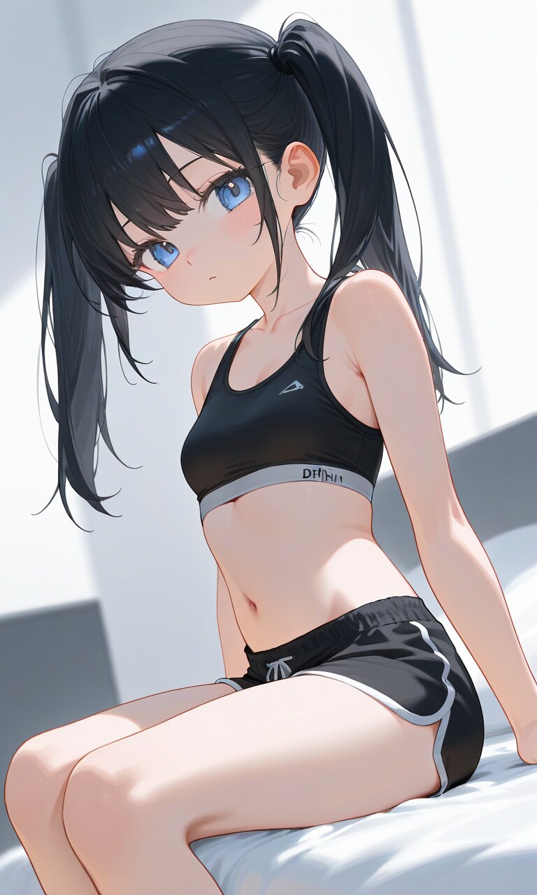 黒髪ロリツインテショーツ