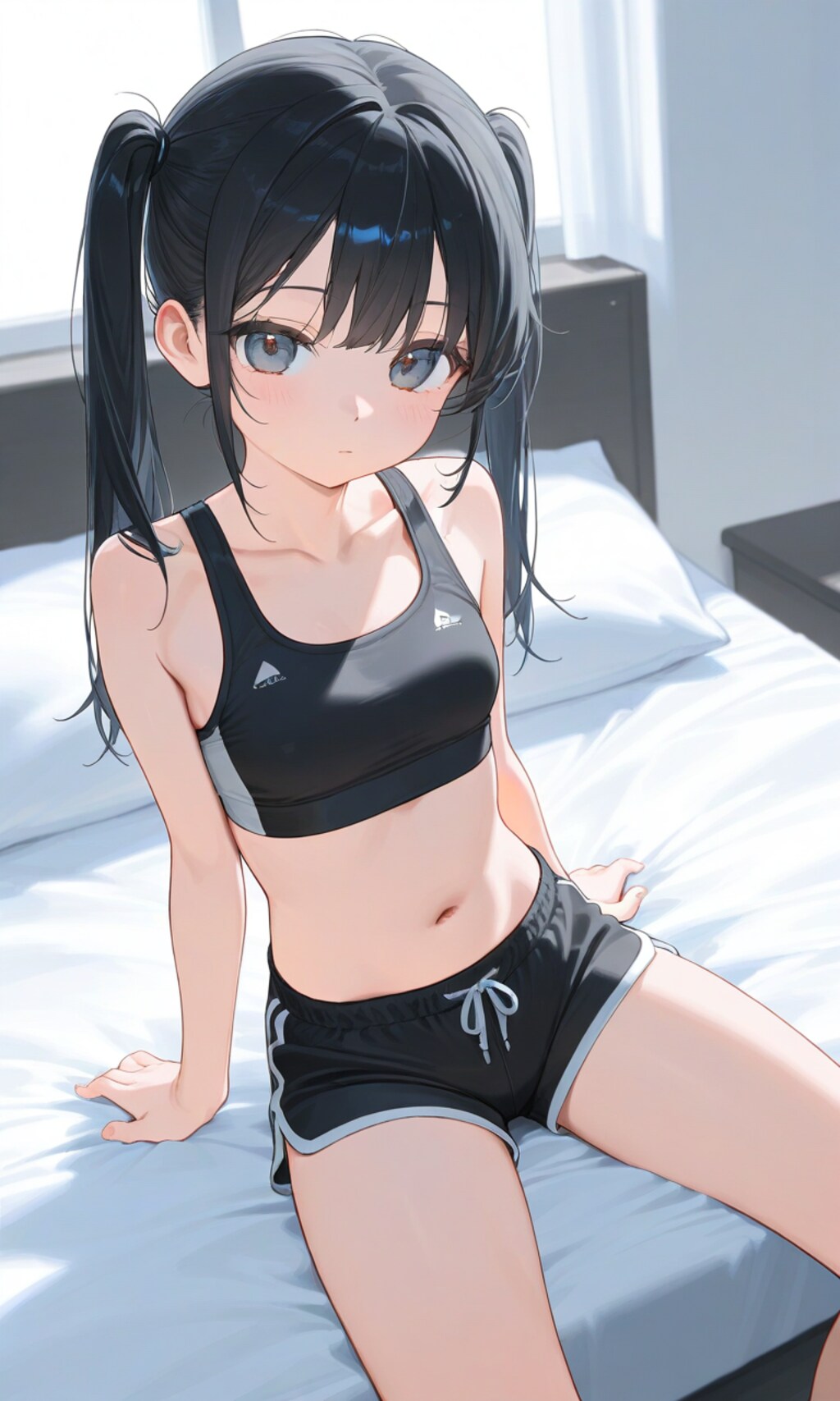 黒髪ロリツインテショーツ