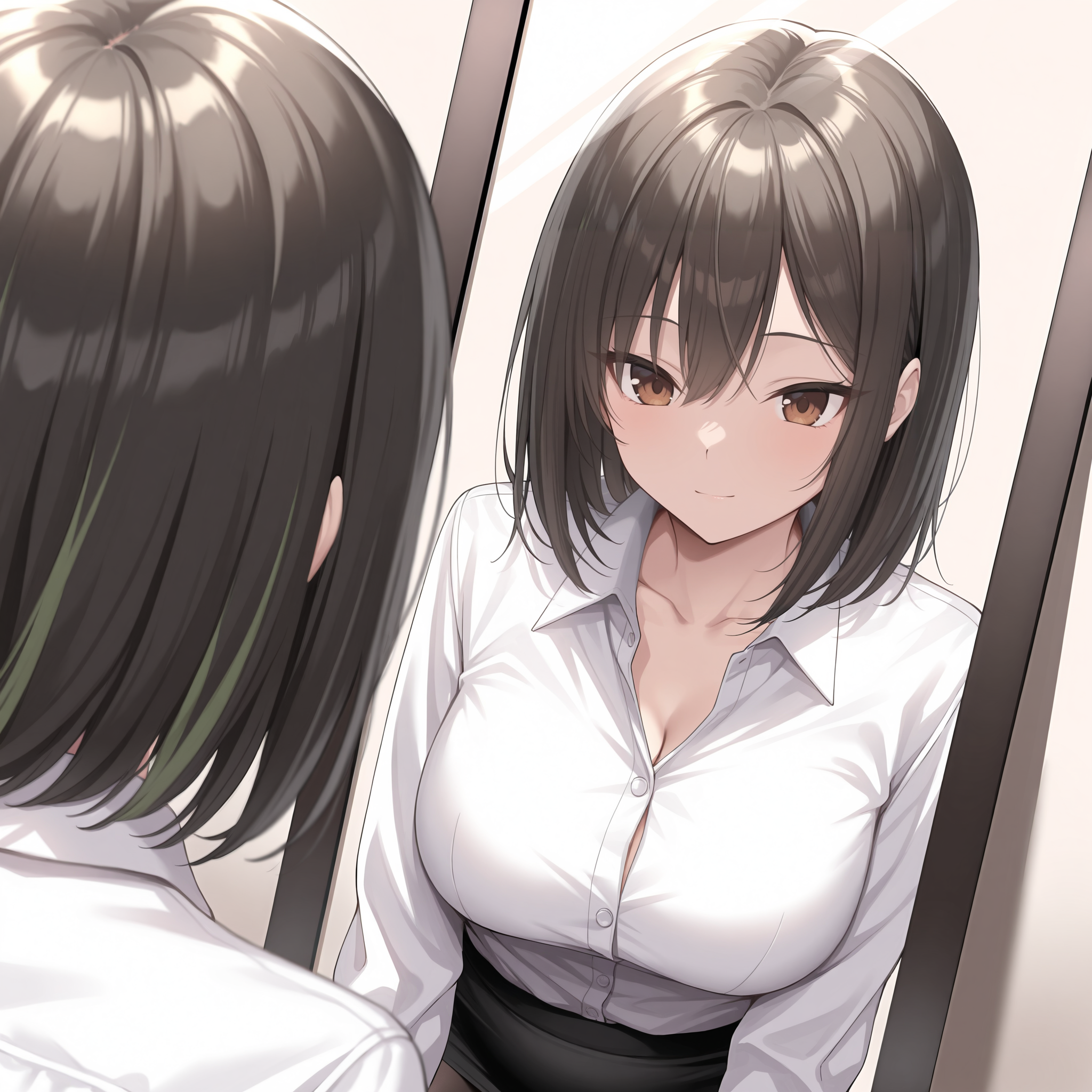 青サキュバスさん（擬態モード）・メイクアップ