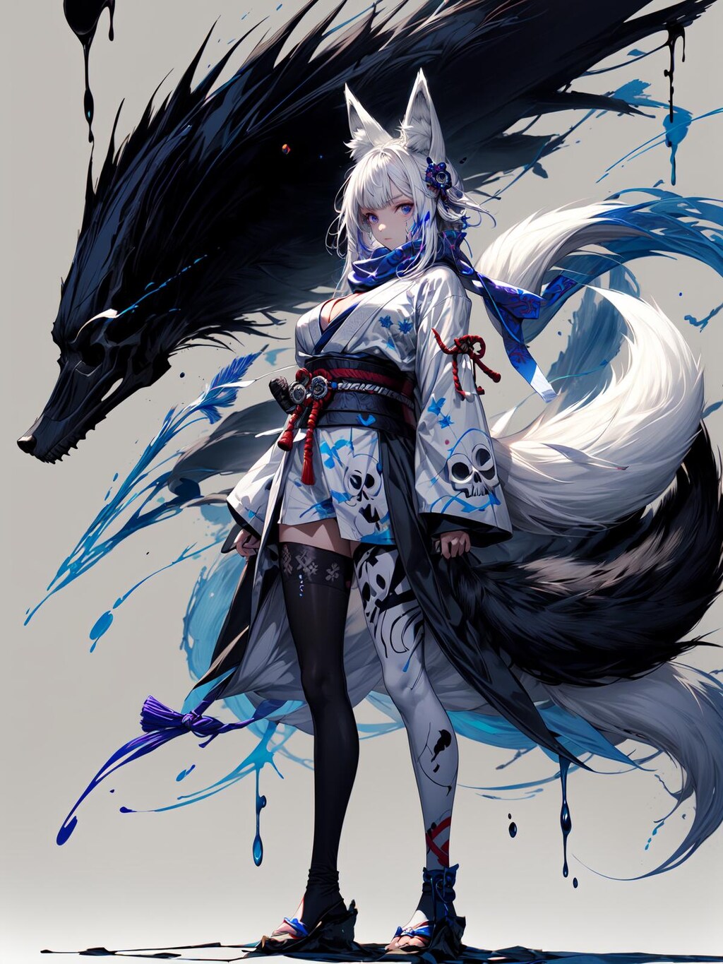 きつね x ドクロ
