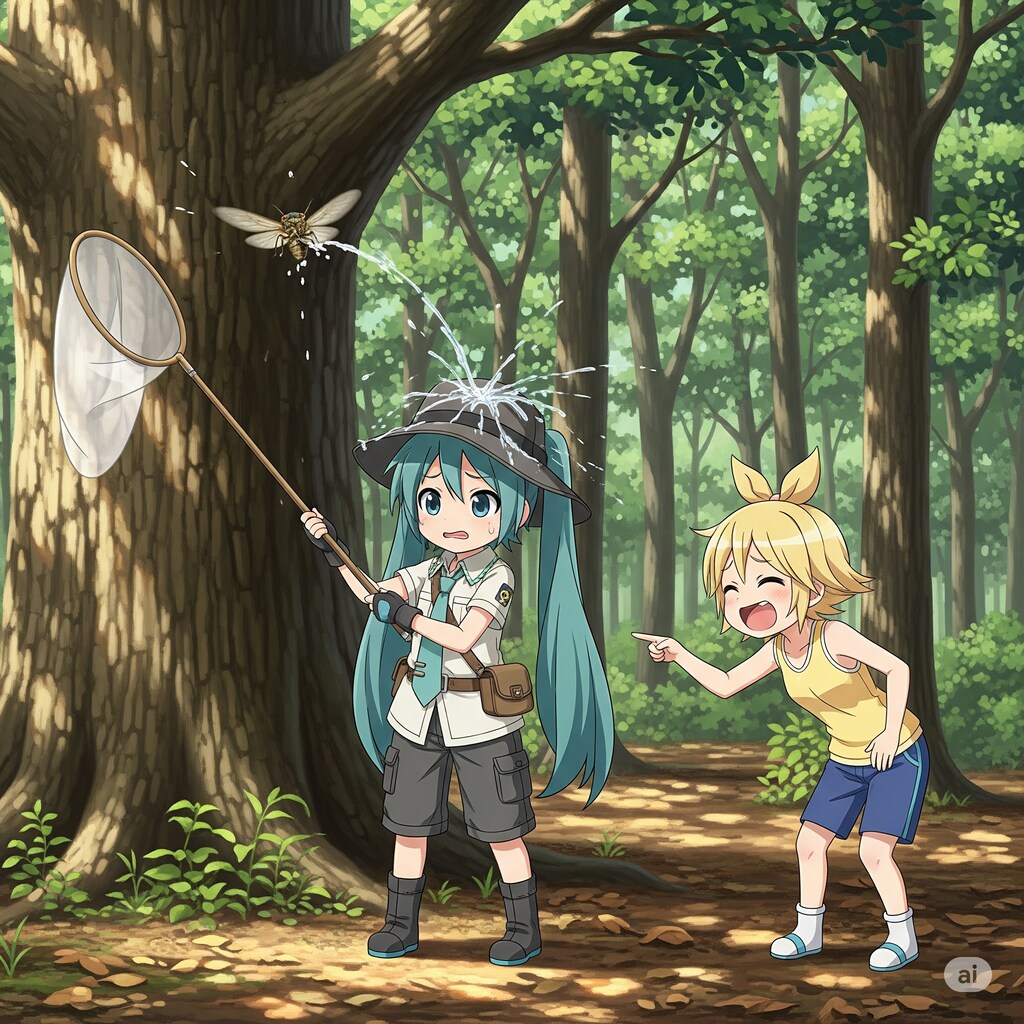 セミ取りミクちゃん