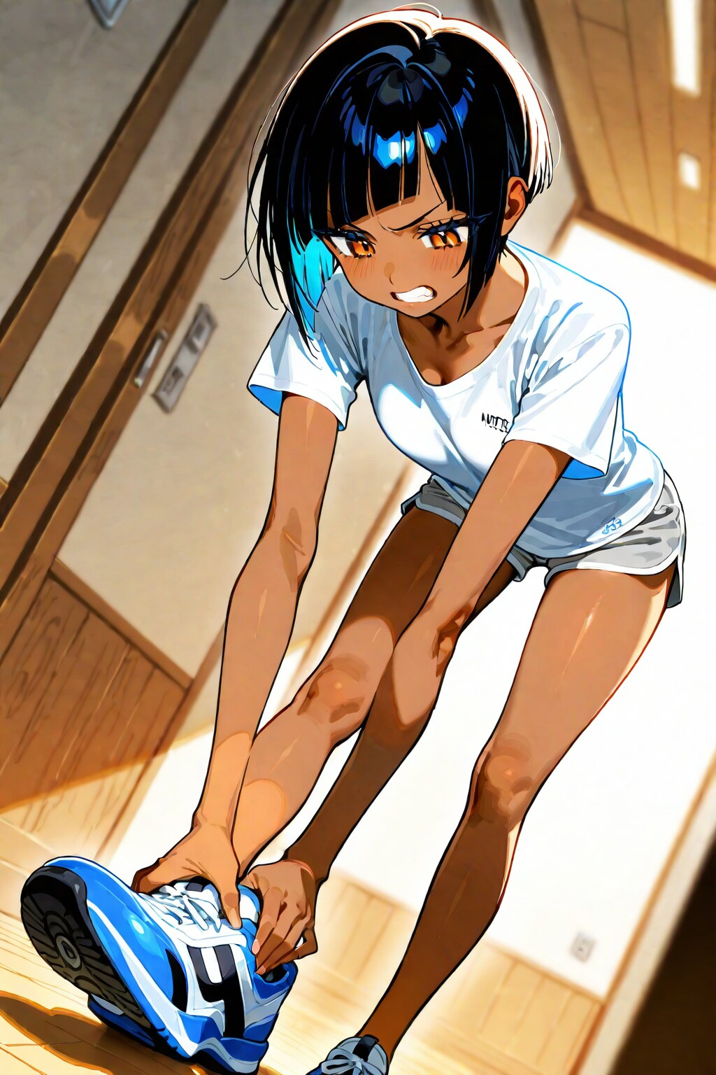 ストレッチをしている女の子