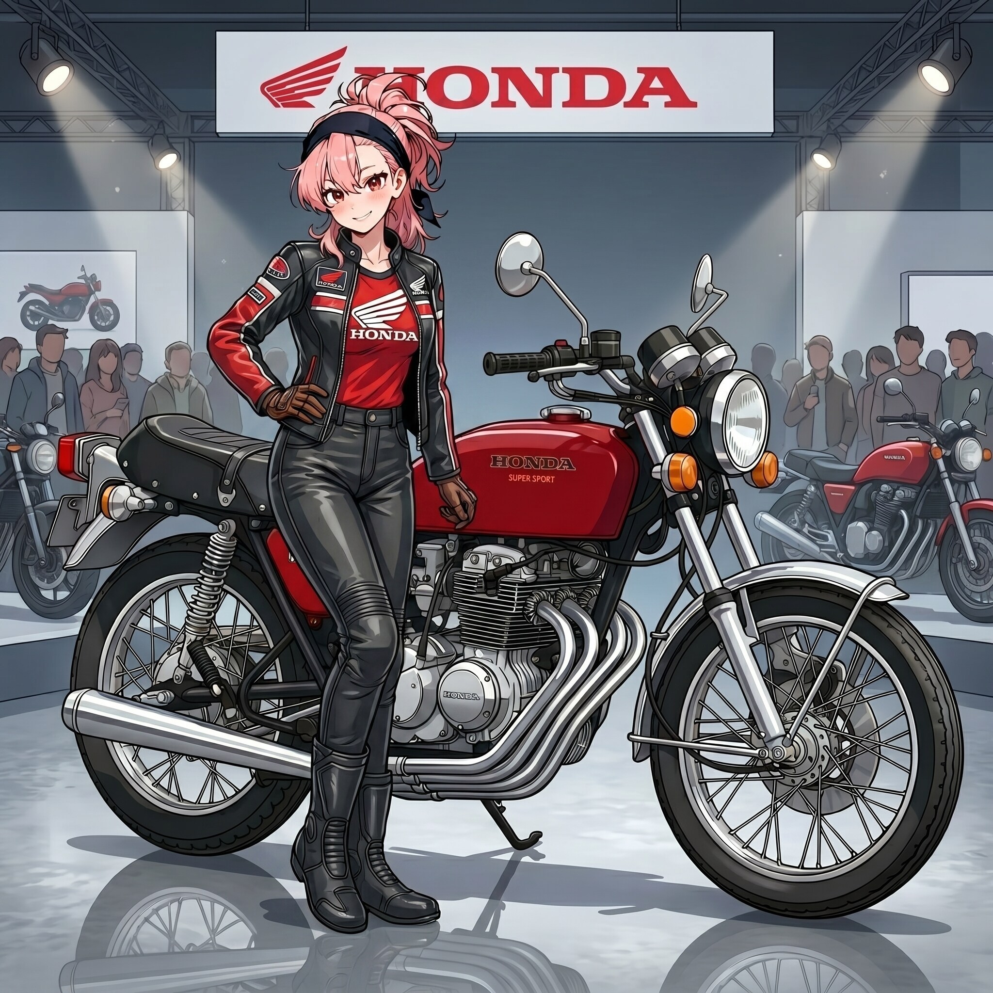 愛車でモーターショー<うちの子ちゃん、先輩ちゃん、鈴木ちゃん、リカちゃん、軍服ちゃん> | の人気AIイラスト・グラビア
