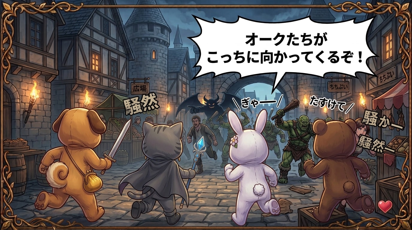 【KIGURUMI QUEST＃１１】オークたちの襲撃 | の人気AIイラスト・グラビア